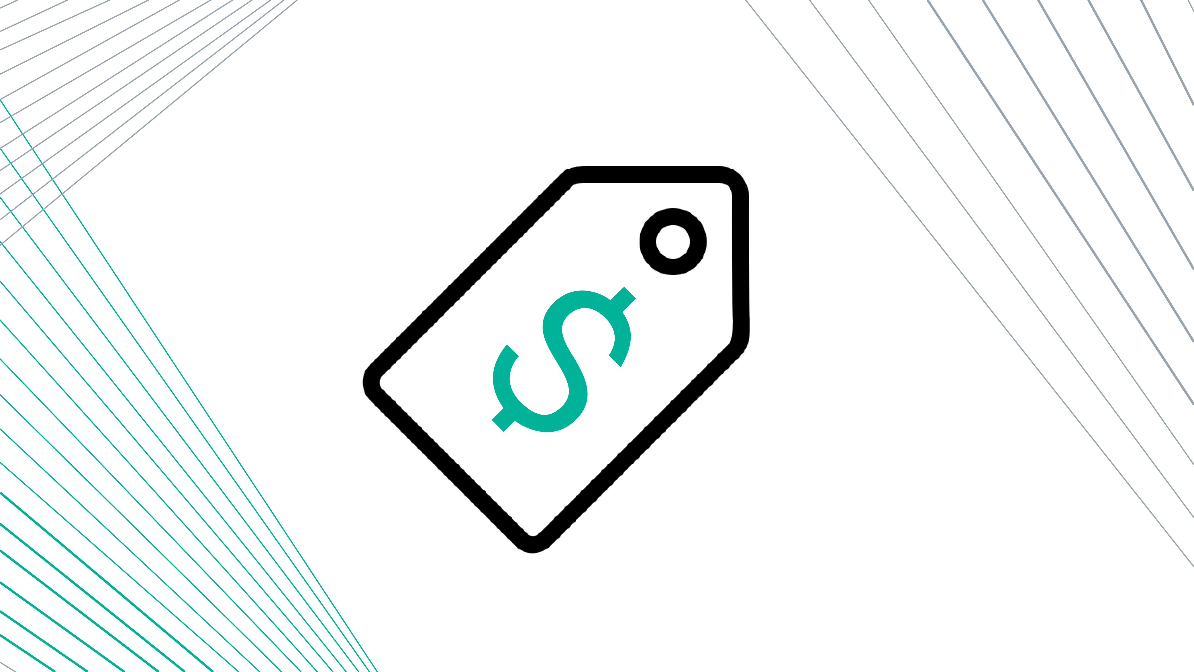 image of price tag with teal dollar sign