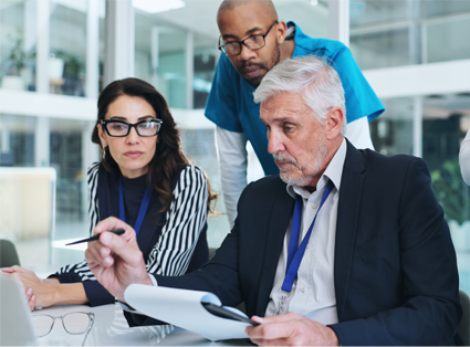 Healthcare professionals in meeting