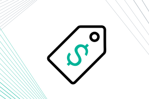 graphic with price tag in teal blue