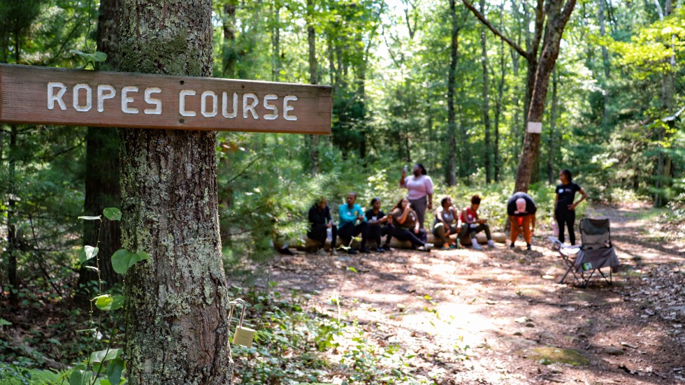 Ropes course sign
