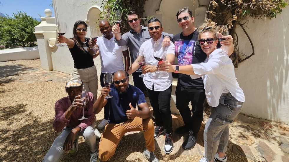 The group kicked off the weeklong residency by enjoying delicious wine and food at the vineyard, one of the few owned and operated by Black South Africans.