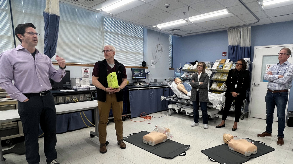 student participating a simulation experience 